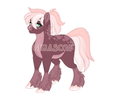 Size: 2900x2300 | Tagged: safe, artist:gigason, imported from derpibooru, oc, oc:apple stem, earth pony, pony, female, magical lesbian spawn, mare, obtrusive watermark, offspring, parent:applejack, parent:cheerilee, simple background, solo, transparent background, unshorn fetlocks, watermark