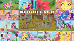 Size: 1280x720 | Tagged: safe, edit, edited screencap, editor:quoterific, imported from derpibooru, screencap, hitch trailblazer, izzy moonbow, pipp petals, sunny starscout, alicorn, earth pony, pegasus, pony, rabbit, spoiler:g5, spoiler:my little pony: tell your tale, spoiler:tyts01e16, allergies, bunnycorn, dahlia, dazzle feather, eyes closed, female, flower, g5, male, mare, mud, my little pony: tell your tale, neighfever, open mouth, open smile, pollen, posey bloom, raccoonicorn, runny nose, smiling, sneezing, stallion, text