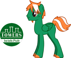 Size: 586x478 | Tagged: artist needed, safe, imported from derpibooru, oc, oc only, oc:towers, earth pony, pegasus, pony, pony creator, closed mouth, galacon, logo, male, missing cutie mark, pegasus oc, simple background, solo, standing, transparent background