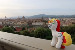 Size: 2048x1365 | Tagged: safe, artist:misslibussa, imported from derpibooru, oc, oc only, oc:miss libussa, pony, unicorn, florence, irl, italy, photo, plushie, scenery