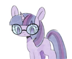 Size: 886x720 | Tagged: safe, artist:10uhh, imported from derpibooru, twilight sparkle, pony, unicorn, female, glasses, mare, no pupils, round glasses, simple background, solo, unicorn twilight, white background