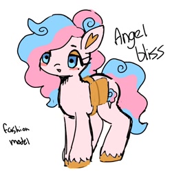 Size: 1000x995 | Tagged: safe, artist:10uhh, imported from derpibooru, oc, oc only, oc:angel bliss, earth pony, pony, bag, female, heart ears, mare, saddle bag, simple background, sketch, solo, white background