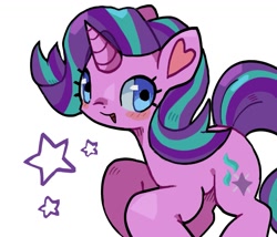 Size: 1163x996 | Tagged: safe, artist:10uhh, imported from derpibooru, starlight glimmer, pony, unicorn, female, heart ears, horn, looking at you, mare, simple background, solo, stars, white background