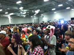 Size: 648x484 | Tagged: safe, imported from derpibooru, human, bronycon, bronycon 2012, crowd, irl, irl human, panel, photo