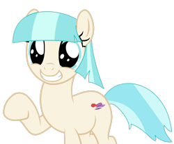 Size: 1186x982 | Tagged: safe, artist:katnekobase, artist:twilyisbestpone, imported from derpibooru, coco pommel, earth pony, pony, base used, cocobetes, cute, female, happy, looking at you, mare, missing accessory, raised hoof, simple background, smiling, smiling at you, solo, squee, transparent background