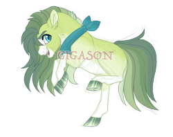 Size: 2900x2300 | Tagged: safe, artist:gigason, imported from derpibooru, oc, oc:starfruit, earth pony, pony, female, magical lesbian spawn, mare, obtrusive watermark, offspring, parent:applejack, parent:coloratura, parents:rarajack, simple background, solo, transparent background, watermark