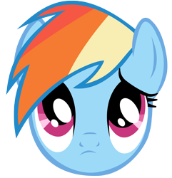 Size: 4815x5000 | Tagged: safe, artist:sp1tf1re42, imported from derpibooru, rainbow dash, pegasus, pony, big eyes, close-up, cute, daaaaaaaaaaaw, dashabetes, disappointed, eye shimmer, female, frown, hnnng, mare, sad, sadorable, simple background, solo, too cute, transparent background, vector, weapons-grade cute