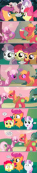 Size: 2205x10245 | Tagged: safe, artist:silverbuller, edit, edited screencap, imported from derpibooru, screencap, apple bloom, big macintosh, cheerilee, scootaloo, sweetie belle, earth pony, pegasus, pony, unicorn, hearts and hooves day (episode), comic, cutie mark crusaders, female, filly, foal, frown, gone horribly right, hearts and hooves day, implied sex, lip bite, looking at each other, looking at someone, love poison, male, mare, screencap comic, stallion, swirly eyes