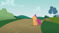 Size: 1920x1080 | Tagged: safe, imported from derpibooru, screencap, scootaloo, pegasus, pony, season 2, the mysterious mare do well, cloud, cute, cutealoo, female, filly, foal, looking up, nose in the air, sky, solo, tree