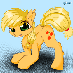 Size: 1000x1000 | Tagged: safe, artist:qianz, derpibooru exclusive, imported from derpibooru, applejack, earth pony, pony, solo