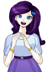Size: 169x260 | Tagged: safe, artist:bast13, imported from derpibooru, rarity, human, danganronpa, female, humanized, open mouth, simple background, small resolution, solo, transparent background