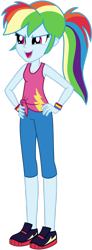 Size: 1024x2769 | Tagged: safe, artist:emeraldblast63, imported from derpibooru, rainbow dash, human, equestria girls, equestria girls series, street chic, spoiler:eqg series (season 2), clothes, female, open mouth, shoes, simple background, sleeveless, solo, transparent background