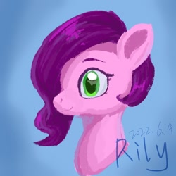 Size: 1080x1080 | Tagged: safe, artist:rily, imported from derpibooru, pipp petals, pegasus, pony, bust, g5, my little pony: a new generation, smiling, solo