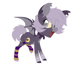 Size: 1280x1158 | Tagged: safe, artist:moonert, imported from derpibooru, oc, oc:night byte, bat pony, pony, clothes, female, mare, simple background, socks, solo, striped socks, transparent background