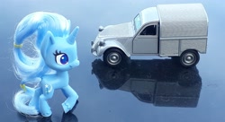 Size: 4096x2223 | Tagged: safe, artist:dingopatagonico, imported from derpibooru, trixie, pony, unicorn, car, citroën, citroën 2cv, irl, photo, solo, toy