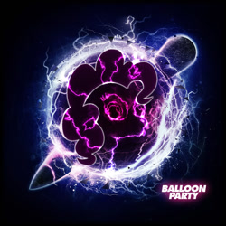 Size: 1200x1200 | Tagged: safe, imported from derpibooru, pinkie pie, earth pony, pony, 2012, album cover, balloon party, brony history, brony music, female, knife party, logo, mare, nostalgia, parody, solo