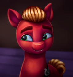 Size: 2056x2160 | Tagged: safe, artist:malarkey, imported from derpibooru, sprout cloverleaf, earth pony, pony, g5, happy, male, my little pony: a maretime bay adventure, smiling, solo, stallion