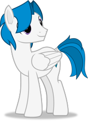 Size: 3014x4134 | Tagged: safe, artist:frownfactory, imported from derpibooru, oc, oc:stratagem, pegasus, blue mane, blue tail, male, pegasus oc, simple background, solo, stallion, tail, tail wrap, transparent background, vector, wings