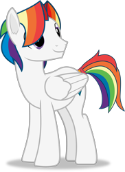 Size: 3014x4134 | Tagged: safe, alternate version, artist:frownfactory, imported from derpibooru, oc, oc:stratagem, pegasus, male, multicolored hair, pegasus oc, rainbow hair, simple background, solo, stallion, tail, tail wrap, transparent background, vector, wings