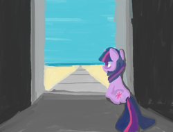 Size: 1350x1024 | Tagged: safe, twilight sparkle, ocean, scenery