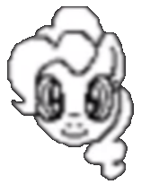 Size: 167x205 | Tagged: safe, artist:doublewbrothers, imported from derpibooru, pinkie pie, earth pony, pony, black and white, bust, female, grayscale, mare, monochrome, simple background, smiling, transparent background, youtube link