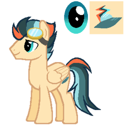 Size: 600x600 | Tagged: safe, imported from derpibooru, oc, oc only, oc:turbo swifter, pegasus, pony, cutie mark, goggles, male, multicolored hair, pegasus oc, simple background, solo, stallion, standing, transparent background, vector