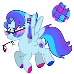 Size: 1500x1500 | Tagged: safe, artist:pegasski, artist:strawberry-spritz, imported from derpibooru, oc, oc only, pegasus, pony, base used, female, magical lesbian spawn, mare, offspring, parent:rainbow dash, parent:vinyl scratch, parents:vinyldash, simple background, solo, sunglasses, transparent background