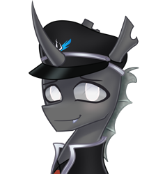 Size: 2880x3040 | Tagged: safe, artist:opal_radiance, imported from derpibooru, oc, oc:utan clypeus, changeling, pony, male, simple background, solo, transparent background, white changeling