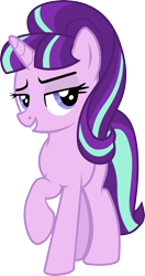 Size: 2639x5001 | Tagged: safe, artist:cezaryy, imported from derpibooru, starlight glimmer, pony, unicorn, .svg available, female, full body, grin, high res, hooves, horn, lidded eyes, mare, raised hoof, s5 starlight, simple background, smiling, solo, standing, transparent background, vector