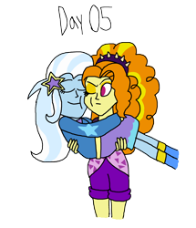 Size: 2000x2324 | Tagged: safe, artist:ktd1993, imported from derpibooru, adagio dazzle, trixie, human, equestria girls, 5, bridal carry, carrying, female, lesbian, nuzzling, shipping, simple background, transparent background, triagio