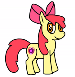 Size: 2988x3086 | Tagged: safe, artist:art-of-gameland, imported from derpibooru, apple bloom, earth pony, pony, female, filly, foal, simple background, solo, the cmc's cutie marks, white background