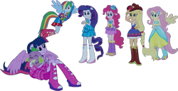 Size: 1484x761 | Tagged: safe, artist:pascalmulokozi2, edit, edited screencap, editor:pascalmulokozi2, imported from derpibooru, screencap, applejack, fluttershy, pinkie pie, rainbow dash, rarity, spike, twilight sparkle, dog, human, equestria girls, equestria girls (movie), background removed, fall formal outfits, humane five, humane six, ponied up, simple background, spike the dog, transparent background, twilight sparkle (alicorn)