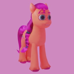 Size: 1046x1046 | Tagged: safe, artist:makaryo, imported from derpibooru, sunny starscout, earth pony, pony, 3d, g5, model, uncanny starscout, uncanny valley