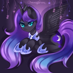 Size: 3000x3000 | Tagged: safe, artist:monstrum, imported from derpibooru, nightmare moon, princess luna, alicorn, pony, horn, nightmare luna, solo, wings