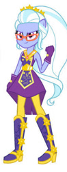 Size: 443x1135 | Tagged: safe, artist:sarahalen, imported from derpibooru, sugarcoat, human, equestria girls, alternate universe, boots, clothes swap, cowboy boots, crystal guardian, high heel boots, shoes, simple background, sleeveless, solo, vector, white background