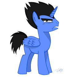 Size: 1100x1100 | Tagged: safe, artist:thetrippytippy, imported from derpibooru, alicorn, pony, crossover, dragon ball, frown, horn, male, ponified, rule 85, signature, simple background, stallion, transparent background, vegeta, wings