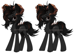 Size: 1280x918 | Tagged: safe, artist:dammmnation, imported from derpibooru, oc, oc only, pony, chest fluff, duo, horns, simple background, transparent background