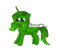 Size: 836x729 | Tagged: safe, artist:psychoshy_bc1q, imported from ponybooru, oc, oc only, oc:hopeless, alicorn, fallout equestria, alicorn oc, green alicorn (fo:e), green coat, horn, male, simple background, solo, wings