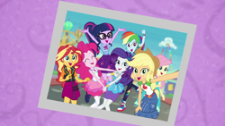 Size: 1920x1080 | Tagged: safe, imported from derpibooru, screencap, applejack, fluttershy, pinkie pie, rainbow dash, rarity, sci-twi, sunset shimmer, twilight sparkle, equestria girls, equestria girls series, rollercoaster of friendship, humane five, humane seven, humane six, rarity peplum dress