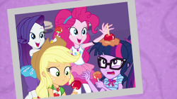 Size: 1920x1080 | Tagged: safe, imported from derpibooru, screencap, applejack, pinkie pie, rarity, sci-twi, twilight sparkle, equestria girls, equestria girls series, rollercoaster of friendship, rarity peplum dress