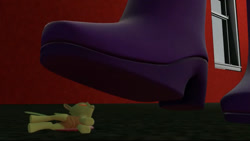 Size: 828x468 | Tagged: safe, imported from derpibooru, rarity, changedling, changeling, human, equestria girls, boots, feet, high heel boots, legs, micro, offscreen character, pictures of legs, shoes, solo focus, this will end in death