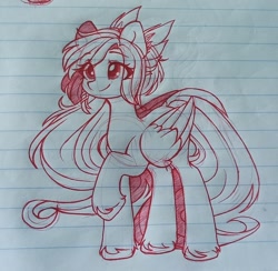 Size: 1080x1053 | Tagged: safe, artist:ev04ka, imported from derpibooru, oc, oc only, oc:marshmallow cloud, pegasus, pony, female, lined paper, mare, solo, traditional art