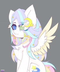 Size: 1792x2160 | Tagged: safe, artist:lunylin, imported from derpibooru, oc, oc:comet tail, pegasus, pony, chest fluff, female, heterochromia, mare, solo