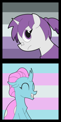 Size: 1000x2000 | Tagged: safe, artist:experimental_gd_inuk, imported from derpibooru, ocellus, oc, oc:gem inukshuk, changedling, changeling, unicorn, asexual, lgbt, transgender