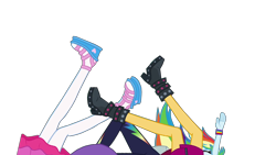Size: 1920x1080 | Tagged: safe, artist:rarityvrymercollectiveoriginals, edit, edited screencap, imported from derpibooru, screencap, pinkie pie, rainbow dash, rarity, sunset shimmer, human, equestria girls, equestria girls series, rollercoaster of friendship, background removed, legs, not a vector, offscreen character, pictures of legs, rarity peplum dress, simple background, transparent background