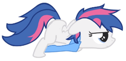 Size: 313x152 | Tagged: safe, artist:sillyfillystudios, imported from derpibooru, oc, oc only, oc:silly filly, pegasus, pony, bored, clothes, female, filly, floppy ears, foal, frown, scarf, scooting, simple background, spread wings, unamused, white background, wings, youtube link