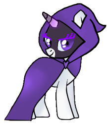 Size: 269x305 | Tagged: safe, artist:manglethemangledtoy, edit, editor:pagiepoppie12345, imported from derpibooru, rarity, pony, unicorn, cloak, clothes, colored eyelashes, crossover, eyelashes, female, heart, horn, mare, purple eyelashes, simple background, smiling, transparent background