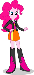 Size: 1501x3261 | Tagged: safe, artist:dustinwatsongkx, imported from derpibooru, pinkie pie, human, equestria girls, boots, clothes, clothes swap, high heel boots, jacket, leather jacket, shirt, shoes, simple background, skirt, solo, transparent background