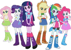 Size: 817x576 | Tagged: safe, imported from twibooru, applejack, fluttershy, pinkie pie, rainbow dash, rarity, sci-twi, sunset shimmer, twilight sparkle, equestria girls, humane five, humane seven, humane six, image, png, solo