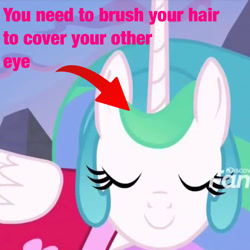 Size: 1438x1438 | Tagged: safe, edit, edited screencap, imported from derpibooru, screencap, princess celestia, alicorn, pony, between dark and dawn, season 9, spoiler:s09, clothes, cute, ears, eyelashes, eyes closed, flowing mane, happy, hawaiian shirt, horn, shirt